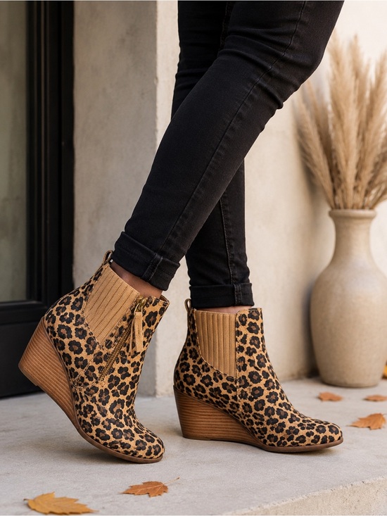 Toms Shoes - TOMS Leopard Print Chelsea Ankle Boots – New with Tags & Box